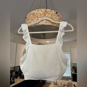 Pink Lily White Ruffle set